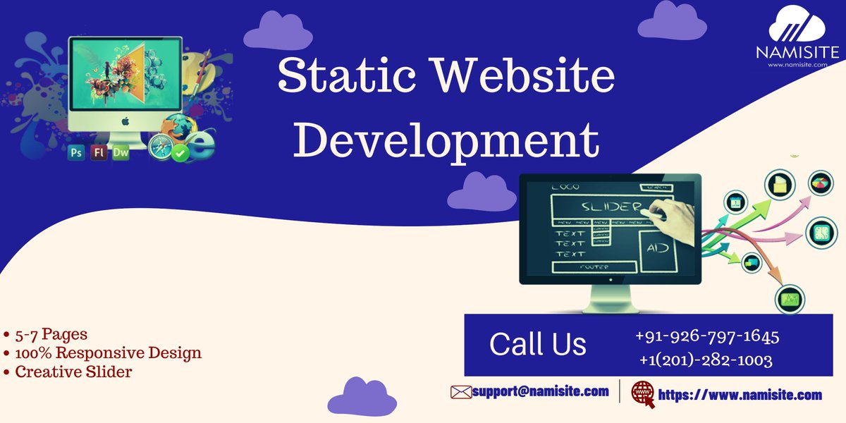 NAMISITE1's tweet image. Static Website Development provider in NAMISIT
A static website contains Web pages with fixed content. Each page is coded in HTML.
Email Id: -support@namisite.com
Phone No:- India-+91-926-797-1645
Usa- +1(201)-282-1003
#Static_Website #statistics #staticwebsite #staticwebsitedeve