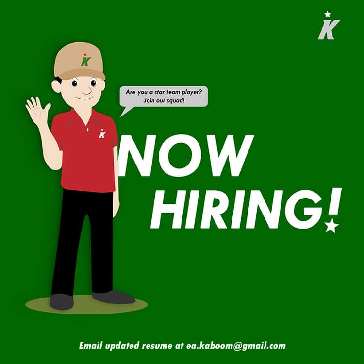 KaboomDiner's tweet photo. 🚨 WE ARE HIRING! 🚨

Kaboom Diner - One Mall Valenzuela Branch is HIRING for the position of OPERATIONS STAFF.
5 FULL-TIME POSITIONS AVAILABLE

✔️ To apply, send your updated resume via EMAIL ONLY at ea.kaboom@gmail.com
❌ No walk-ins allowed

@valenzuelacity #Hiring #Valenzuela https://t.co/r5WGlx9pZP