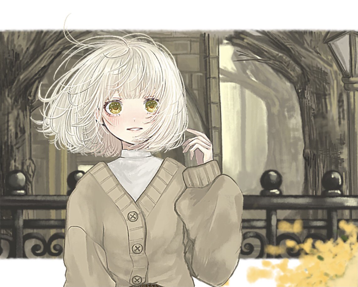 来栖おむ 3時間でフォロワー何人増えるかチャレンジ 白髪金眼とお膝が好きです 1枚目まだ途中ですが こんな雰囲気の イラストを描きます T Co Jgggmyduw4 Twitter