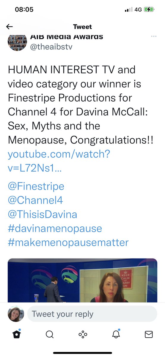 Chuffed that Channel 4’s current affairs team has won 3 awards at the <a href="/theaibstv/">AIB Media Awards</a> 
International Affairs Documentary for #dispatches Undercover In Africa’s Secret State,
Investigative TV Doc for The Anti-Vax Conspracy and Human Interest TV for <a href="/ThisisDavina/">Davina McCall</a> Sex, Myths &amp; Menopause