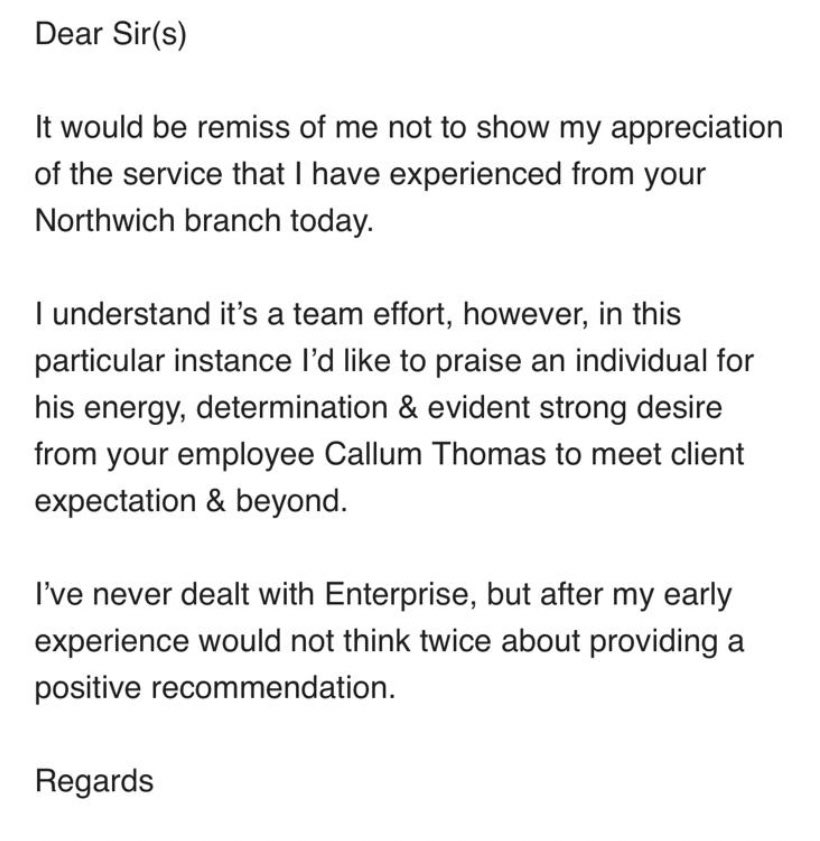 Quality receiving these sort of emails from completely satisfied customers! It’s important to always remember to strive to go above and beyond for every customer. <a href="/clairegrimes111/">Claire Graham</a>