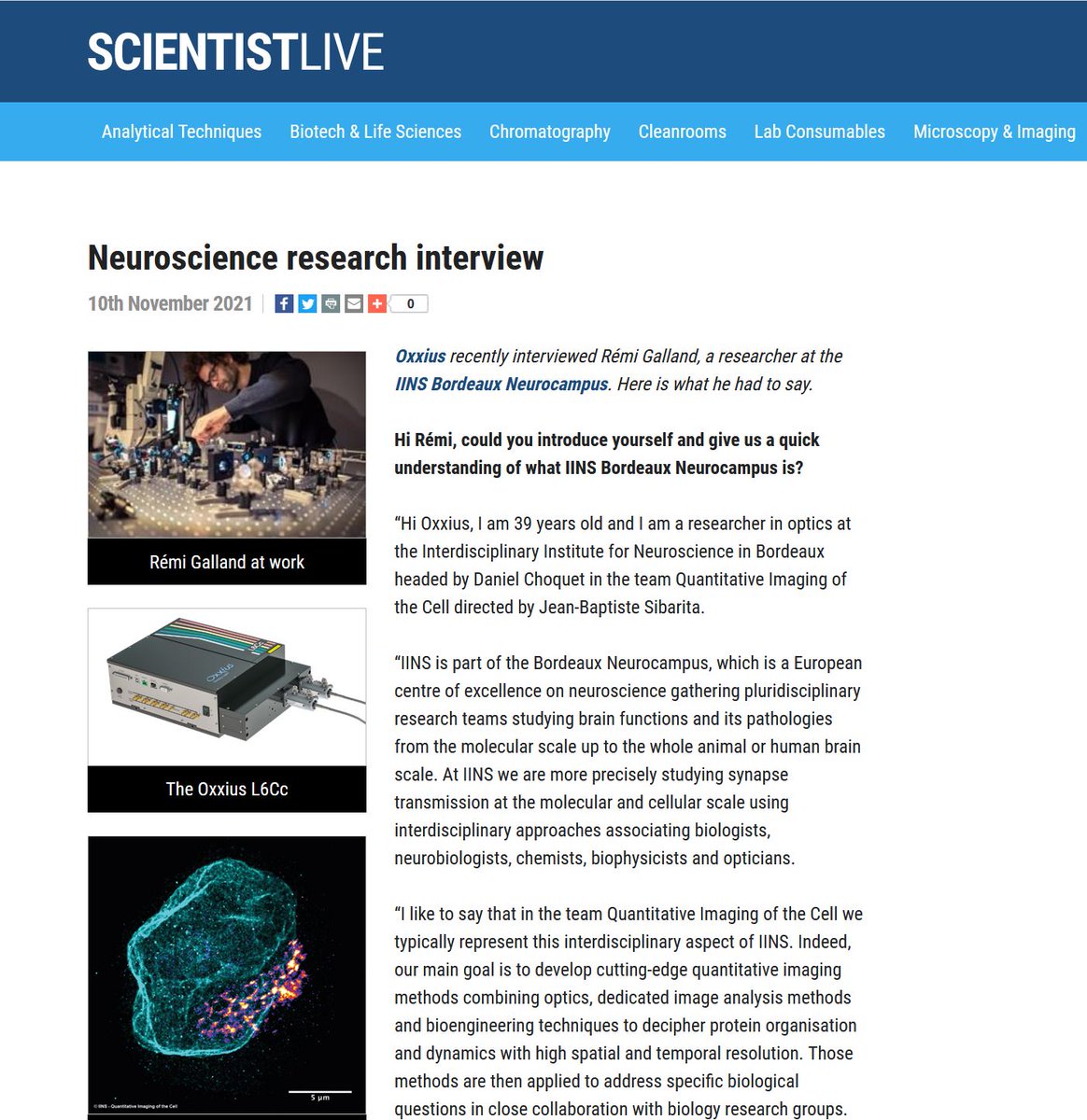 oxxius's tweet photo. Check out our latest article on @ScientistLive
 with @galland_remi
 #soSPIM technology
https://t.co/3MCd513gt2 https://t.co/lKHJFUkOwZ