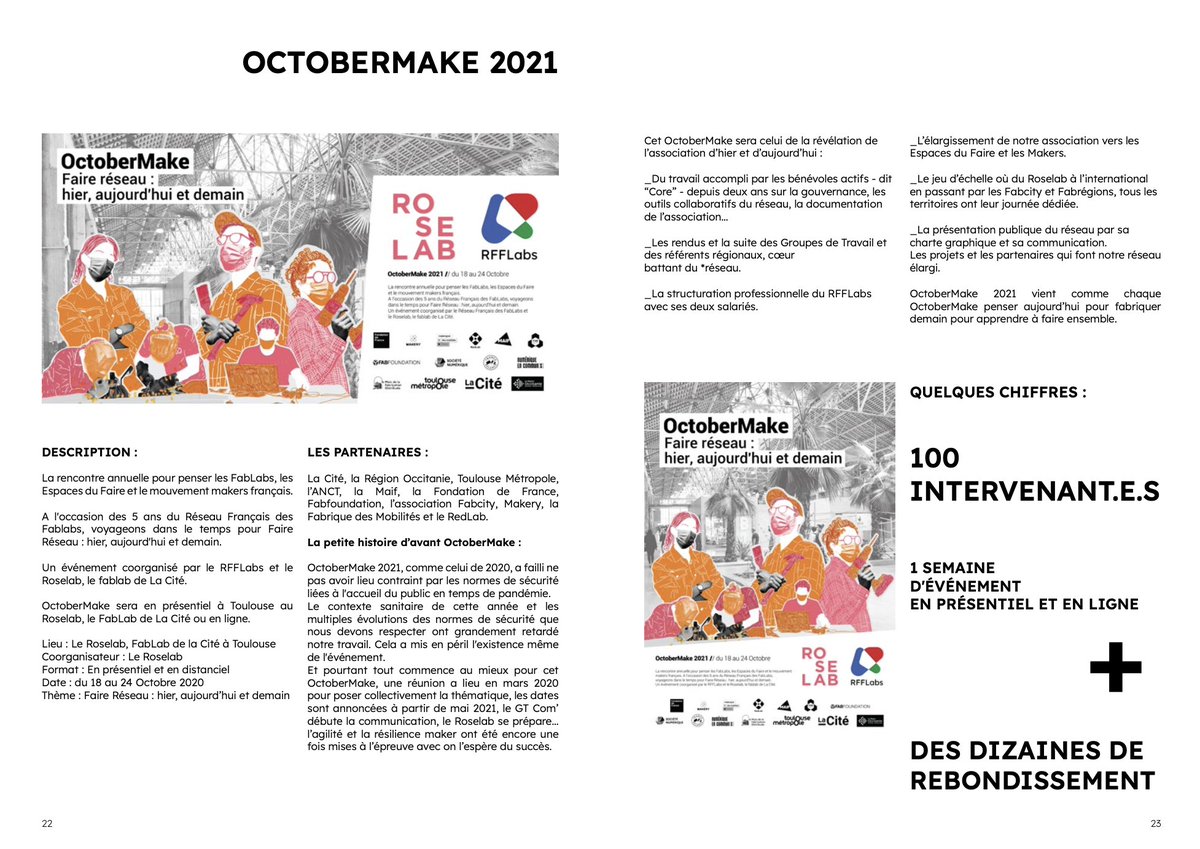 RFFLabs's tweet photo. 6/8 ✨ Frissonnez avec nous en lisant les temps fort du RFFLabs #FabricationDistribuée, #OctoberMake, Vidéo @MrBidouille, #AperoMaker et + encore ... https://t.co/77QHNxUrBc