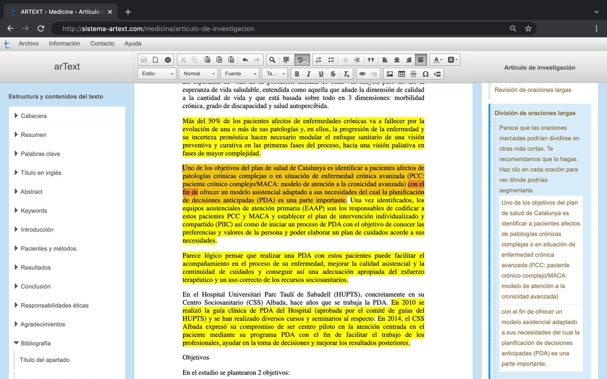 sistema_arText's tweet image. 💻 Writing #scientificarticles is so difficult! That&apos;s why these kinds of guides are so helpful. 

In our case, we have developed #arText, a free online software program that helps structure and correct medical research articles in Spanish. ⚕‍

Link: 👇
sistema-artext.com