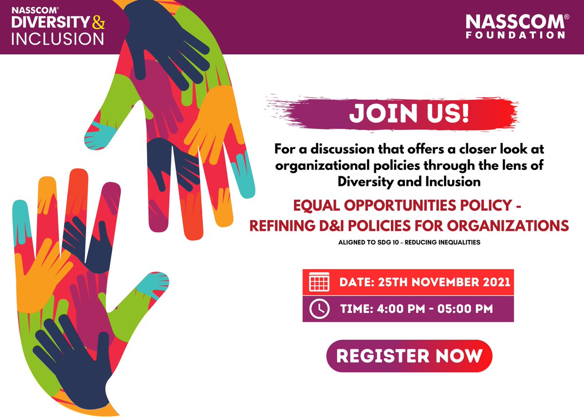 #EqualOpportunity Policy in an organization should result in a comprehensive organizational and managerial process. It creates an ecosystem of maximizing the potential of all employees by valuing diversity. Join us to make your org more #inclusive: bit.ly/30AAaMr