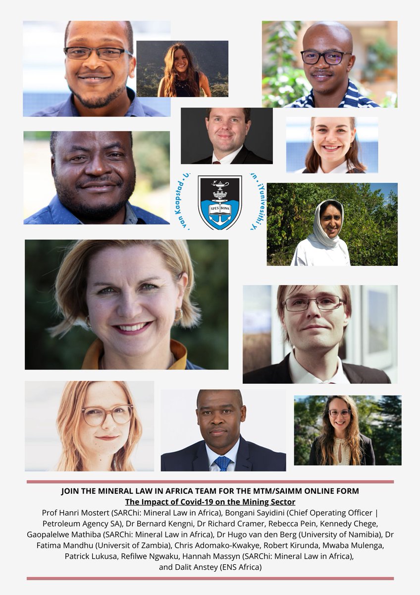 Join us virtually for a roundtable discussion on the impact of Covid-19 on the mining sector on the 17th of Nov at 14h00.
saimm.zoom.us/meeting/regist…
<a href="/SAIMM1/">SAIMM</a> <a href="/MtmUct/">Minerals to Metals</a> <a href="/mlia_uct/">MLiA UCT</a>