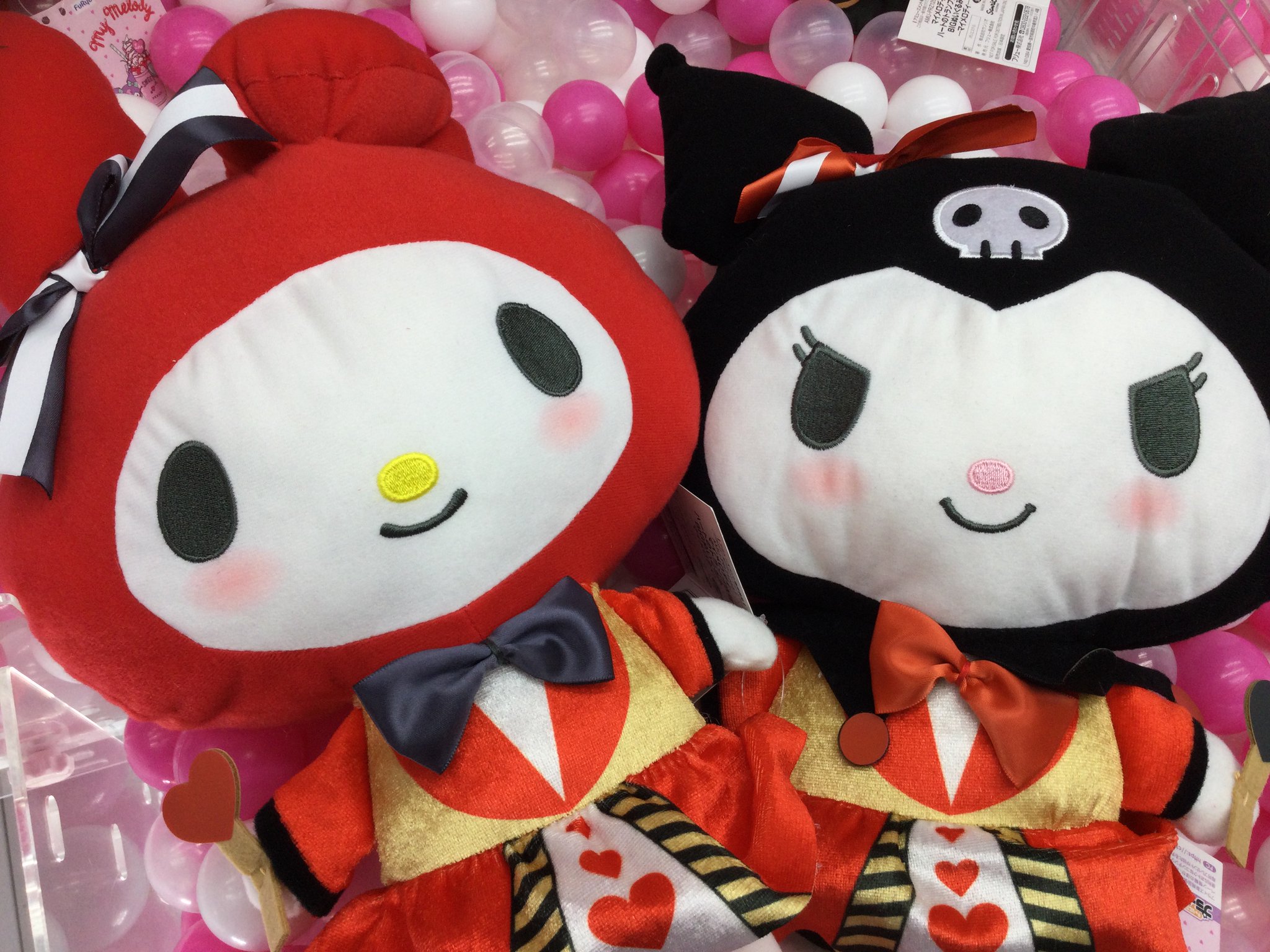 新品　マイメロディ　ハートのトランプ妖精ＢＩＧぬいぐるみ　マイメロ　クロミ 新品 マイメロディ ハートのトランプ妖精BIGぬいぐるみ