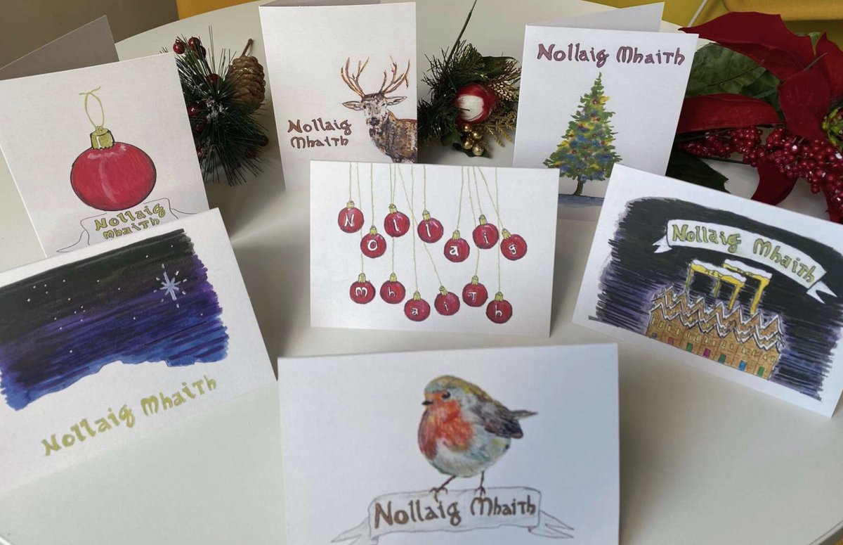 Beautiful Irish language Christmas cards, pack of 7 for £5 or available to  order individually £1 per card. Order online at https://t.co/V7NT47B3a3 or  call into @skainos 🎄🎅🏻🔔🎄🎅🏻🔔, image size:1200x775