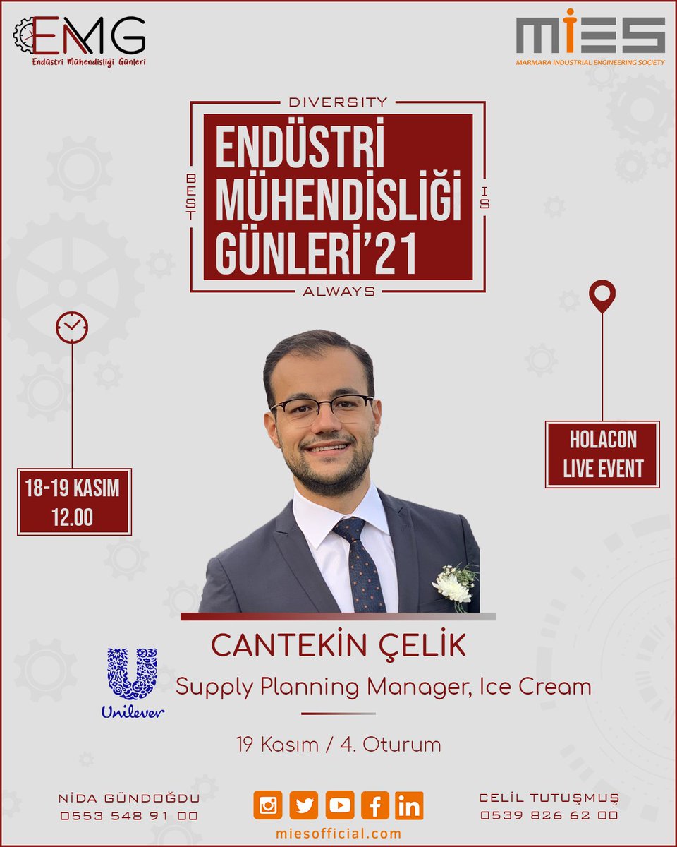 emgmies's tweet photo. Bu yıl EMG’21 de 19 Kasım’da, Unilever Ice Cream Tedarik Planlama Müdürü Cantekin Çelik'i ağırlıyoruz! 

Son Kayıt Tarihi: 17 Kasım 🚨 

Hemen Ücretsiz Kaydol! Link Bio’da! 👆 

📆 18-19 Kasım 2021 
⏱ 12.00 
📍 Holacon Live Event https://t.co/7KJA6LJgCq