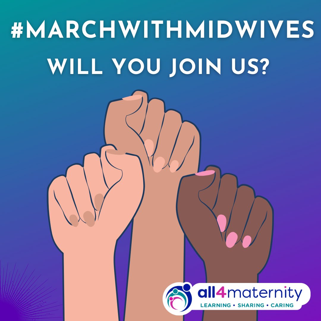<a href="/All4Maternity/">all4maternity</a>, incorporating <a href="/TPM_Journal/">ThePractisingMidwife</a> &amp; <a href="/TSM_Journal/">The Student Midwife Journal</a>, support the #MarchWithMidwives vigils across the country this weekend.

We stand with all midwives as they strive to support women, people &amp; families through their maternity journey &amp; offer solidarity, care &amp; compassion.