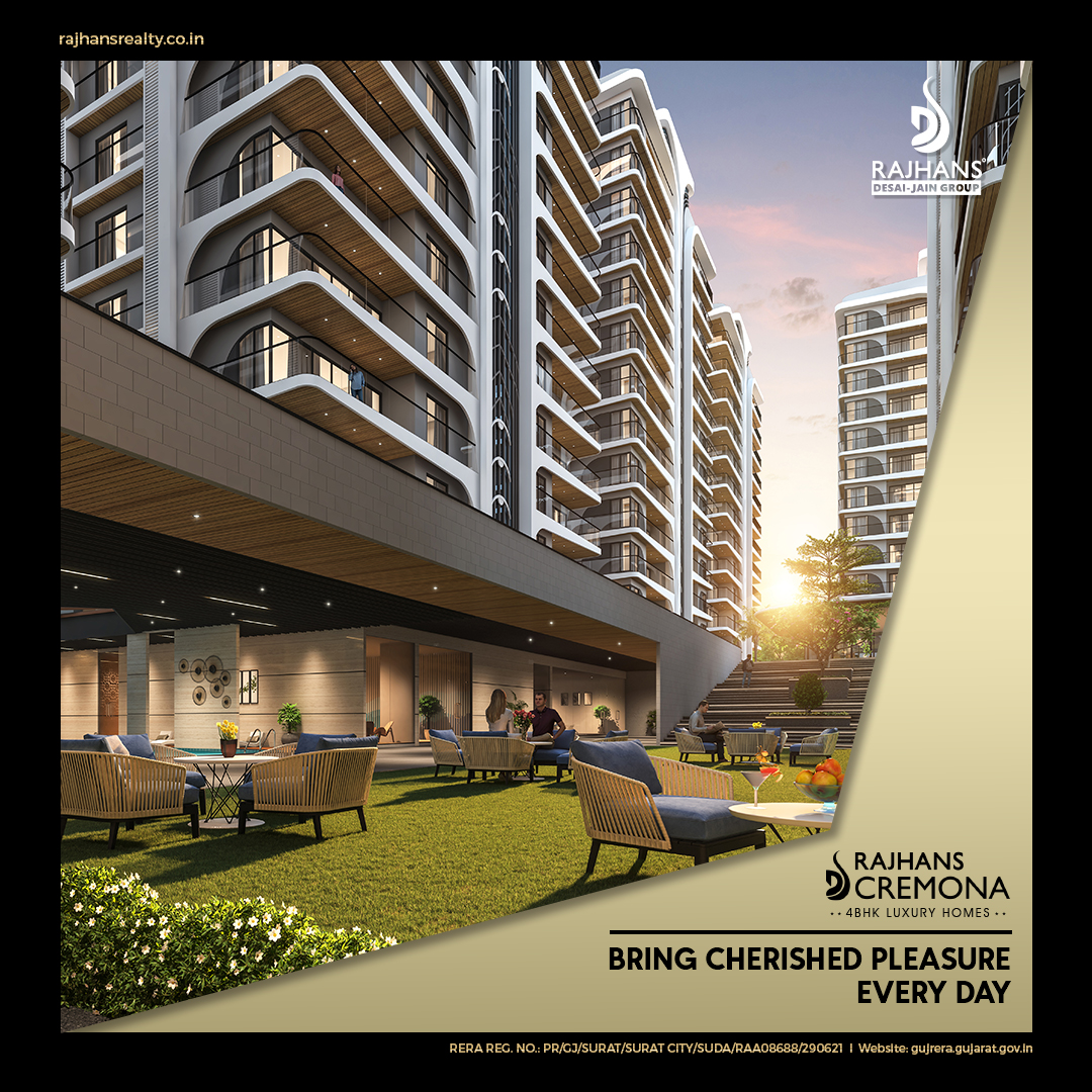 RajhansRealty's tweet photo. At Rajhans Cremona, there is a world which is complete in itself with plenty of pleasure.
#RajhansCremona #ThebrillianceOfLuxury #LuxuryHomes #ResidentialProject #luxurylife #4BHK #Vesu #Surat #RajhansRealty #WhereLuxuryIsAWayOfLife #RajhansDesaiJainGroup #RERARegisteredProject https://t.co/YOoN8gqcR9