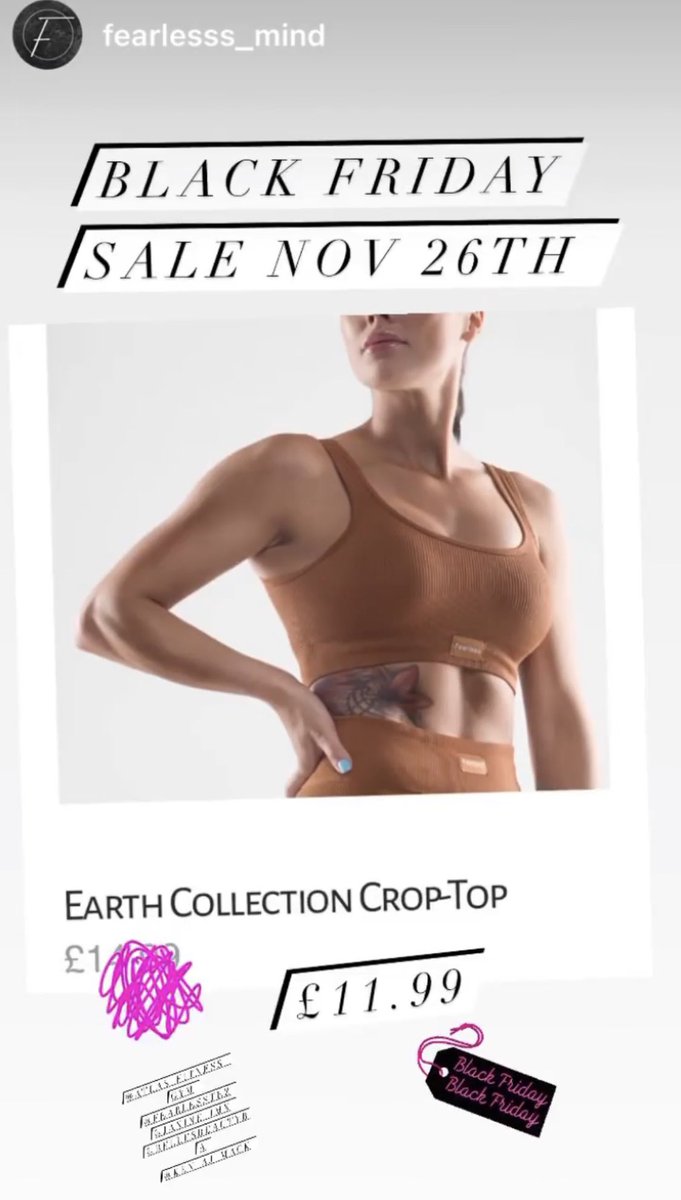 FearlessMindInc's tweet photo. Black Friday discounts! 

20% off ALL website items 🙏

Available on our website for midnight 25th Nov - 28th Nov ❤️

Don’t miss out 🙌

@atlas_fitness_gym @candicebland @janine_jmx @danallen4382 @fearlesstez @KendrickAJMack2 

#blackfridaysale #gymwear #promotion #sale https://t.co/iV9wIucDHH