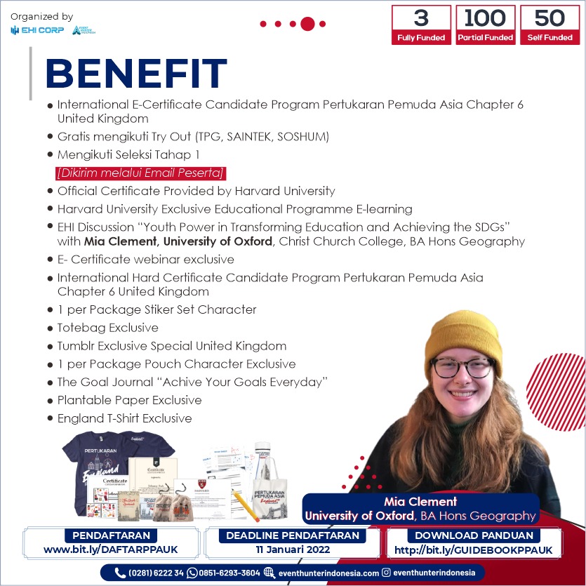 EventHunterINA's tweet image. Ada yg bilang semua orang bisa belajar ke luar negeri, JANGAN PERCAYA!

Setiap orang punya kemampuan beda-beda. Cuma PPA #6 kesempatan dibiayai 100% ke Inggris bisa pilih jalur seleksi.

SESUAIKAN KEMAMPUANMU!

Ayo ke UK!

PENDAFTARAN
pertukaranpemudaasia.com

DEADLINE: 11/1/2022