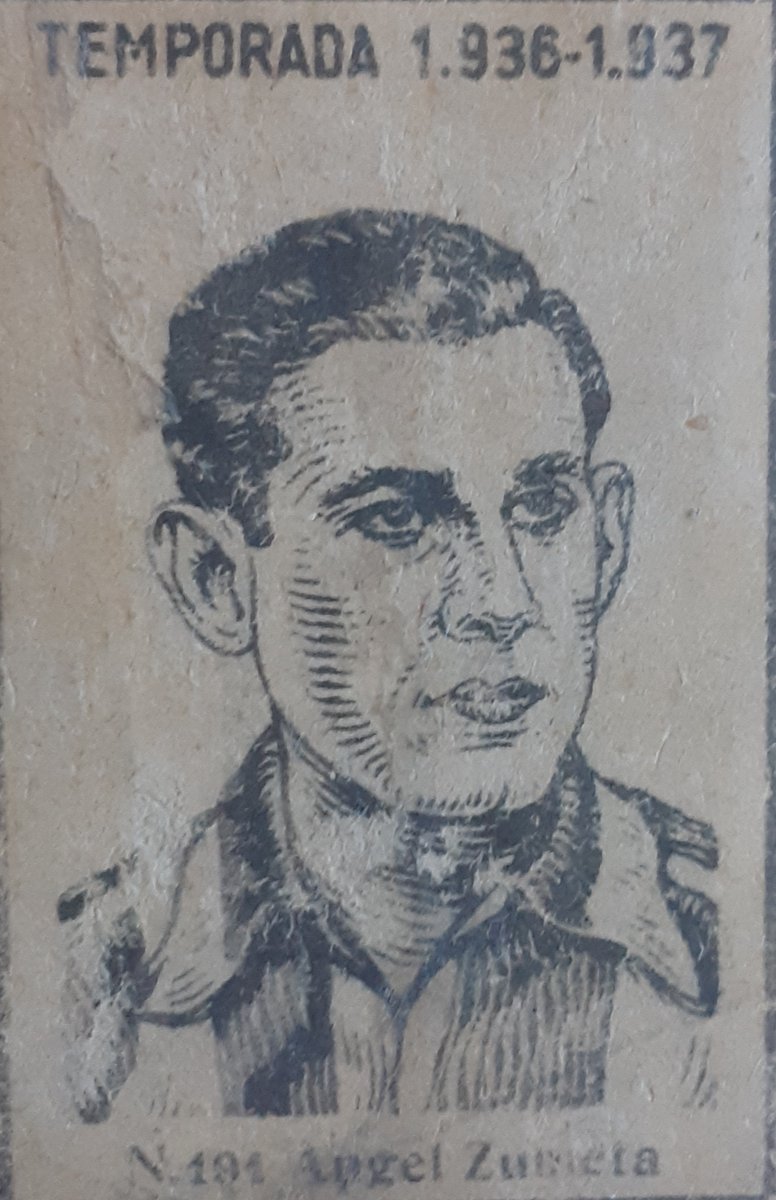 AthleticCromos's tweet photo. Cerillas y Fósforos de la temporada 1936-37, que no llegó a disputarse por la GC. Serie de dibujos de los jugadores de fútbol. Entre los del Athletic, Angel Zubieta, al que Gavi quitó el récord de precocidad con la selección española. Unico en el que apareció como jugador. https://t.co/20vSywlfkc