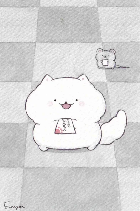 名刺をくれるぽんちゃん 