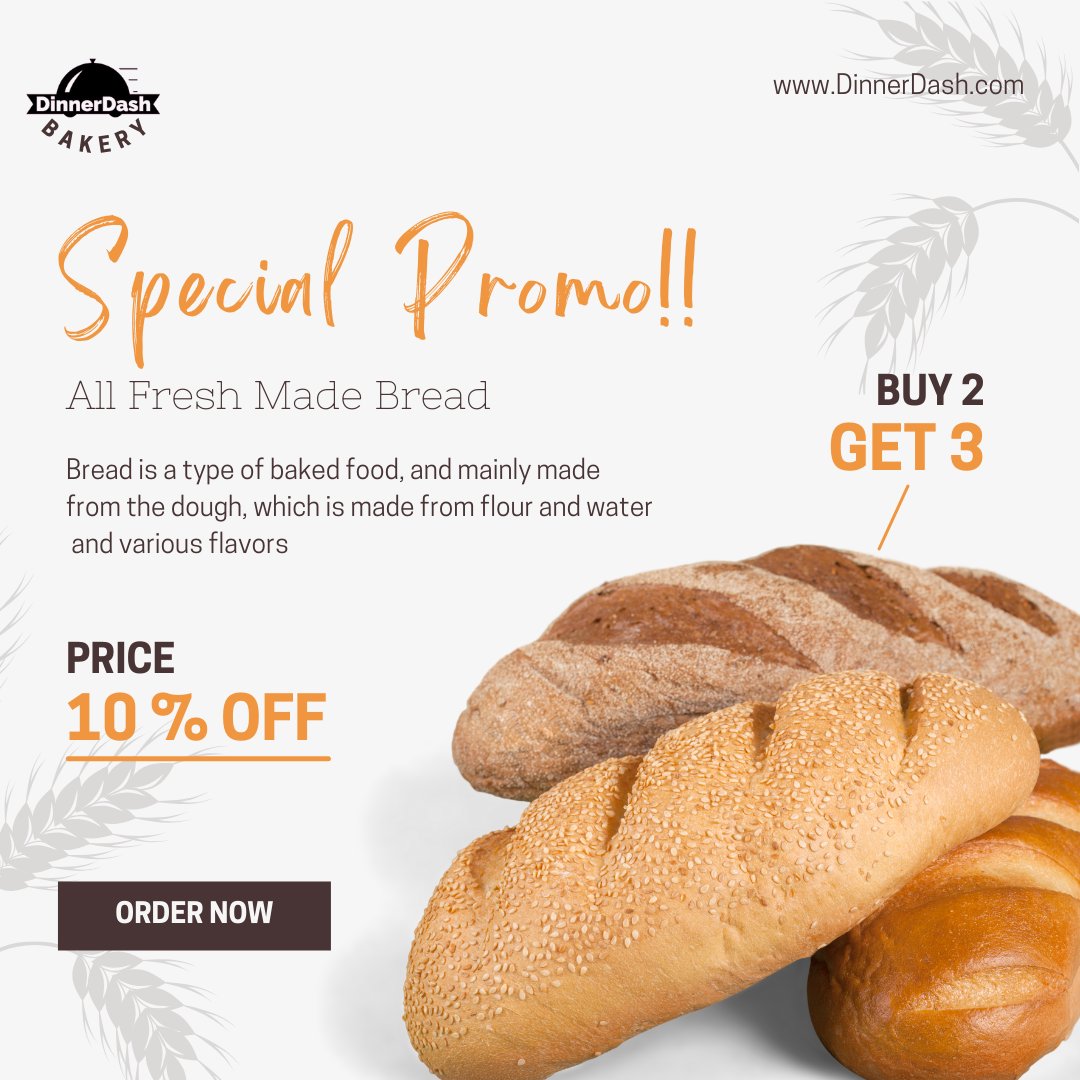 DinnerDash2021's tweet photo. Introducing DinnerDash Bakery. Get the option to add bread on the side of your order. A special promotion will be up for a short amount of time!

#bread #food #bakery #foodporn #foodphotography #breakfast #breadmaking #sourdoughbread #breadbaking #homemadebread #breadlover https://t.co/1rh8Va45rp
