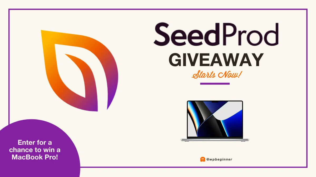 The #1 Landing Page Builder for #WordPress is celebrating Black Friday 2021 by giving away one lucky winner a new Apple MacBook Pro (Value $1299). 

Join <a href="/seedprod/">SeedProd</a>'s giveaway while you wait  for their MASSIVE Black Friday Sale to kick off: wpbeg.in/3F29hzo
