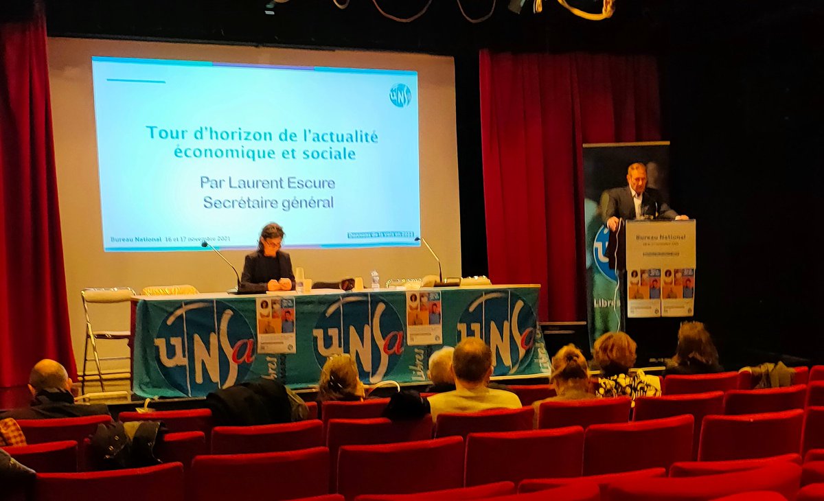 FVaysse's tweet photo. Début des travaux du Bureau national @UNSA_officiel . Intervention de @LaurentEscure , Secrétaire Général #UNSA . https://t.co/sY2WuxXtGT
