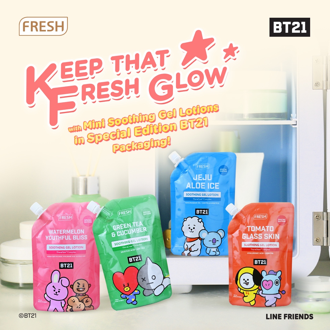 FreshSkinlabPH's tweet photo. Glow up with the Fresh Hall of Fame Award-Winning Soothing Gel Lotions + avail a collectible BT21 photocard with a minimum purchase of PHP 499 when you buy these 120ml soothing gel lotion packs only when you shop at @watsonsph online! 💝

#LiveFresh https://t.co/XXzIK5nvqM