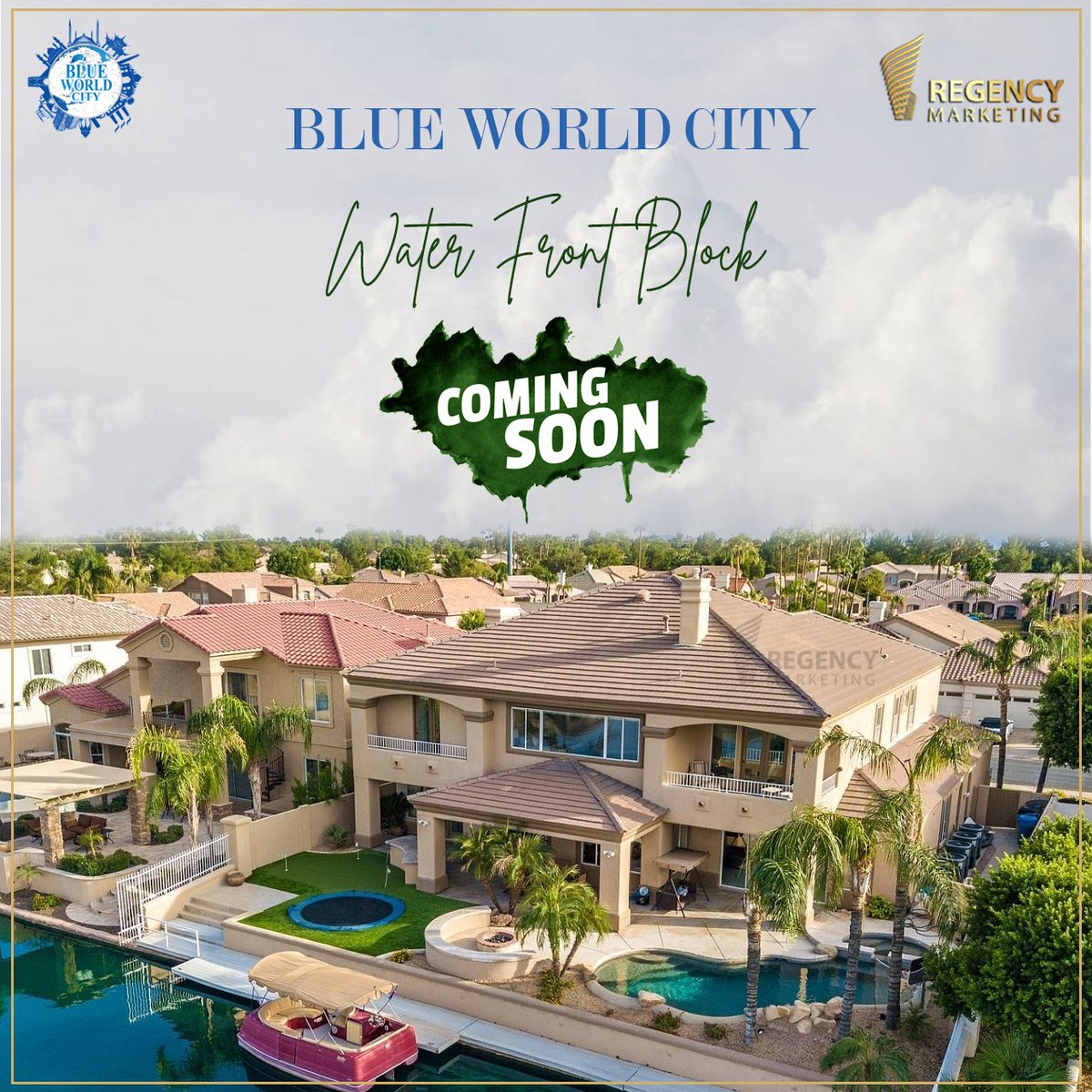 RegencyPvt's tweet photo. Blue World City is going to introduce Water Front Block, which will contain all necessary amenities and luxuries for its residents.
.
.
.
#waterfront #blueworld #islamabadresidential #pakistanrealestate #blueworldcity https://t.co/2MhkjBgOje