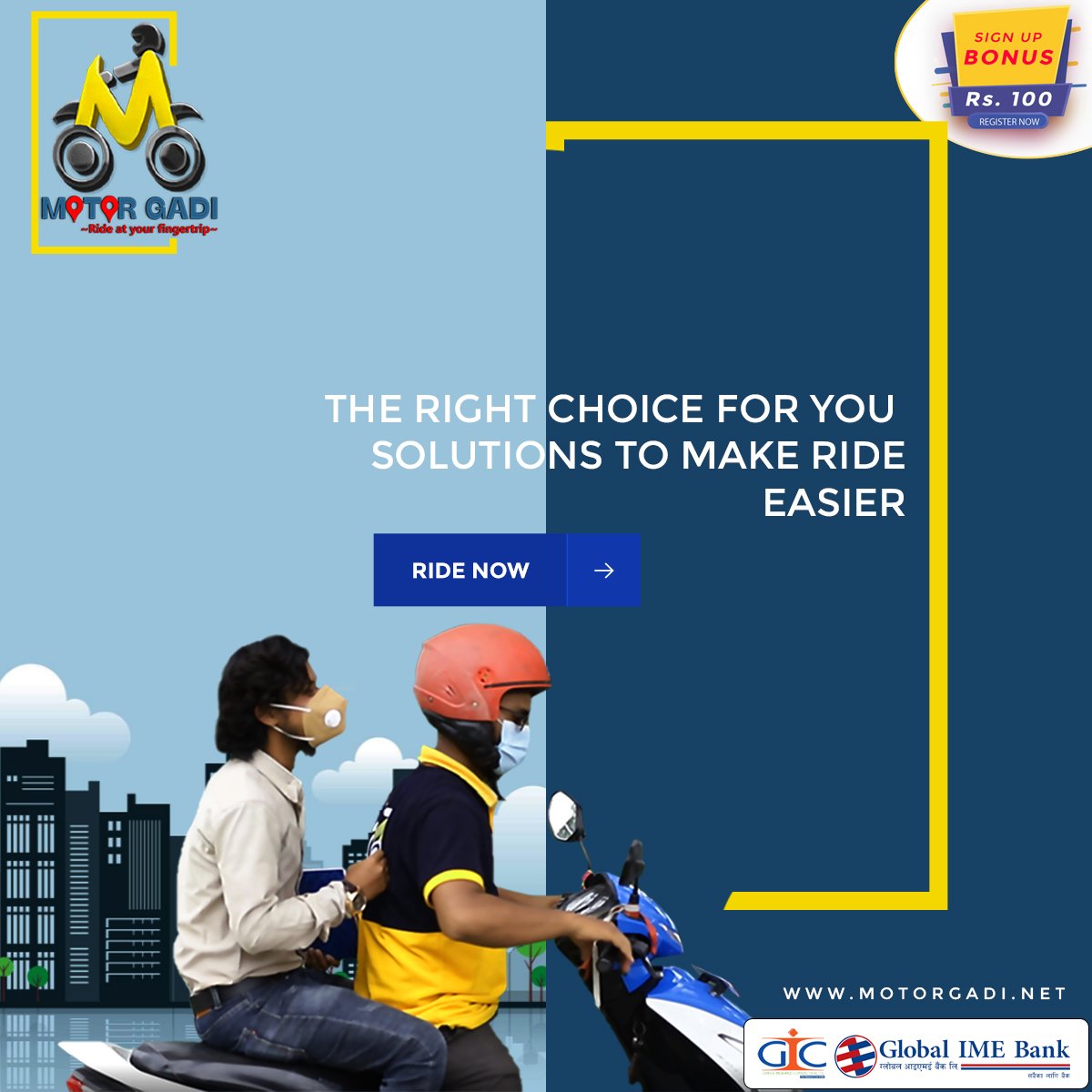The right choice for your
solutions to make the ride easier!
🛵 🛵 🏍️ 🏍️
#MotorGadi #RideSharing #Smartpeople #Emergency
#AirportService #itahari #Biratnagar #Dharan #Damak #Birtamod
#Pokhara #Birgunj
OurPartner
#insurance
#GeneralInsuranceCompanyLtd