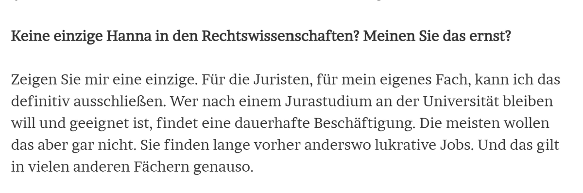 ArchBruenenberg's tweet image. Also, wenn #ichbinhanna außerhalb "lukrative Jobs" findet, kann man sie ja "innerhalb" auch entfristen - dann verstopfen sie ja nix...
bin nicht überzeugt von dem Interview...

PS: gibt es wirklich keine #hannas bei den Juristen?