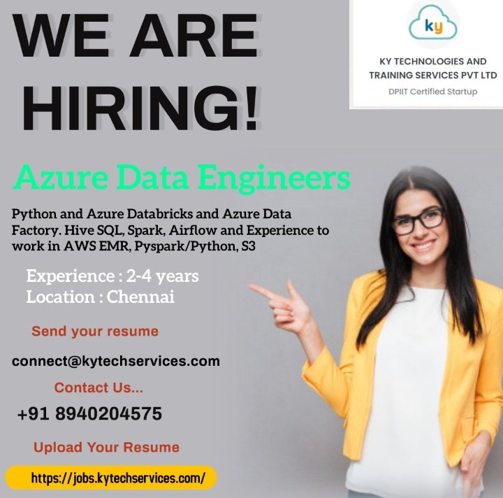 KYTechnologies's tweet image. #azure #azuredeveloper #azurejob #azuredataengineer #dataengineers #datajobs #ciic