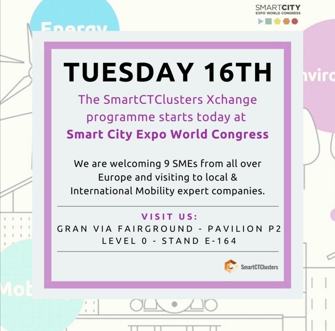 Our 1st DAY at #SCEWC21 starts TODAY, where invited EU SMEs &amp; #clusters will participate in #networking &amp; knowledge tranfer activities to boost the development of #SmartCities
Visit us at stand E164 &amp; join our workshop on Thu18th bit.ly/30uCgNh #ENERGY #ICT #Mobility