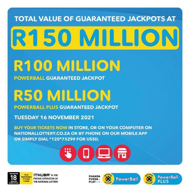 RT @quincyjones_SA: Let’s all be winners tonight, don’t forget to buy your #Powerball ticket https://t.co/zTpt5K8C1i