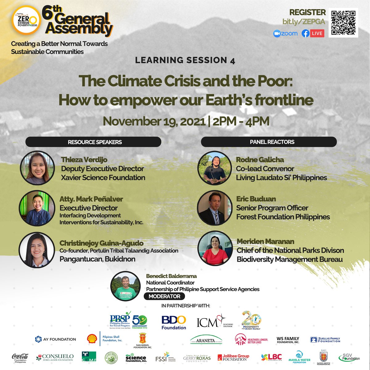 zeropovertyPH's tweet photo. The final session of our learning series on "𝐓𝐡𝐞 𝐂𝐥𝐢𝐦𝐚𝐭𝐞 𝐂𝐫𝐢𝐬𝐢𝐬 𝐚𝐧𝐝 𝐭𝐡𝐞 𝐏𝐨𝐨𝐫: 𝐇𝐨𝐰 𝐭𝐨 𝐞𝐦𝐩𝐨𝐰𝐞𝐫 𝐨𝐮𝐫 𝐄𝐚𝐫𝐭𝐡’𝐬 𝐟𝐫𝐨𝐧𝐭𝐥𝐢𝐧𝐞" is happening this Friday, November 19, from 2pm-4pm.

📌 Register here: https://t.co/MpUJGaGFz0

#ZEPGA2021 https://t.co/v2sARbYsXI