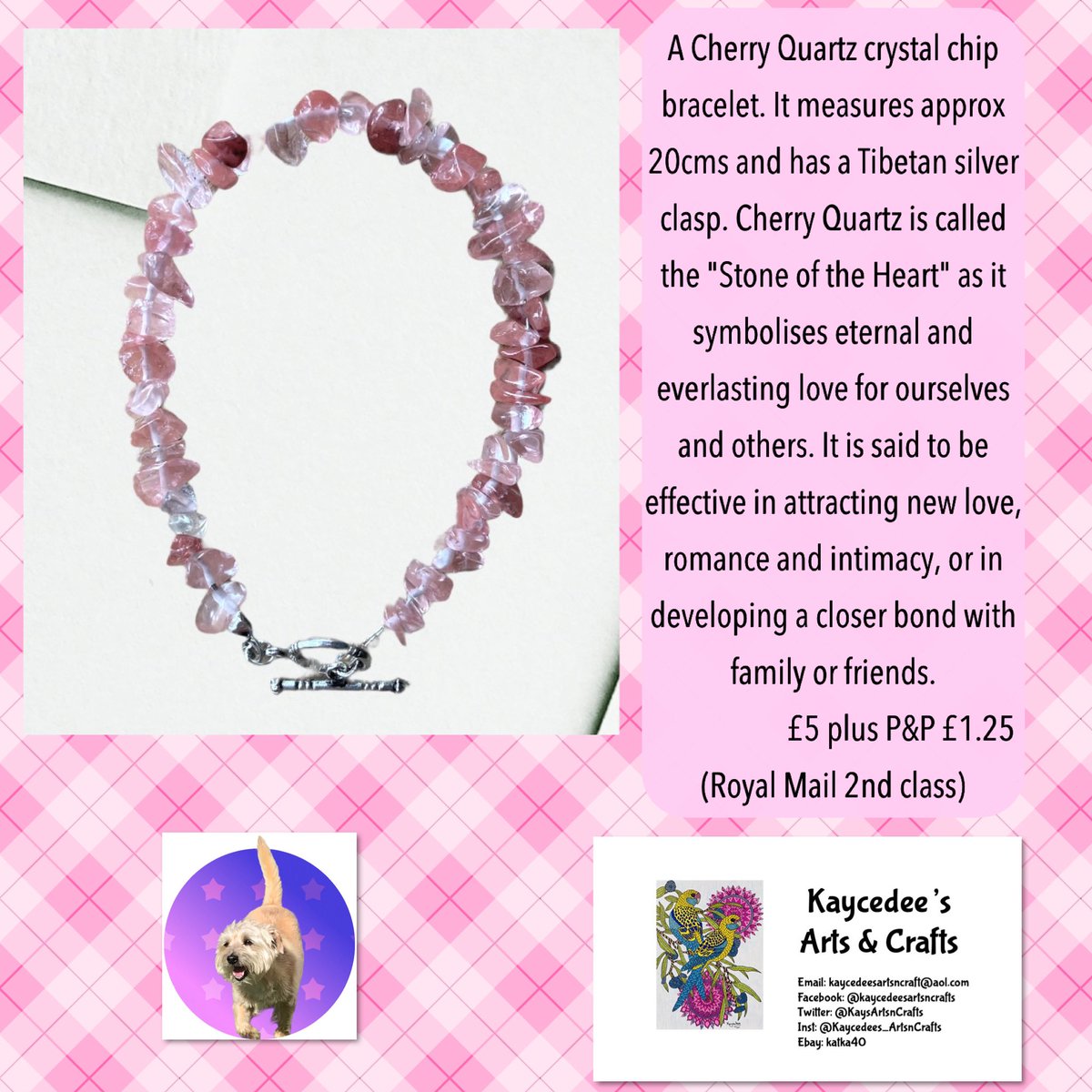 KaysArtsnCrafts's tweet photo. 🐶 Scruffy’s pick of the day🐶 ONLY ONE AVAILABLE
#bracelet #jewellery #dogs #petpages #Christmas #Christmasshopping #dogincontrol #handmade #SmallBusiness #crafts #arts #art #ForSale #zentangle #zentangleart #mandala #mandalaart #creative #artwork #dotpainting #htlmp https://t.co/WiW8MFrMmx