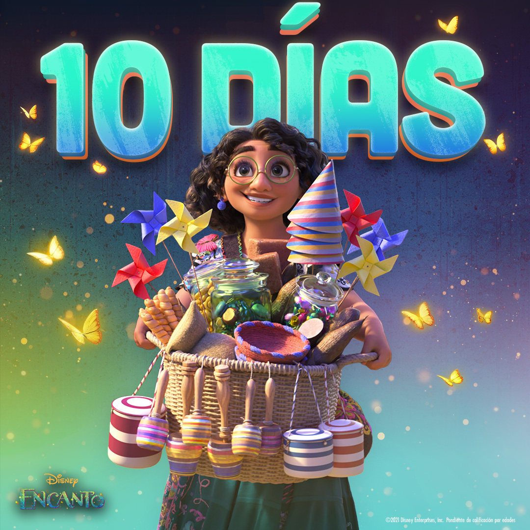 DisneySpain's tweet photo. ¡Se llama Mirabel Madrigal y solo quedan 10 días para conocer su historia!🎉🎊

No te pierdas #Encanto, 26 de noviembre solo en cines. https://t.co/fKouMhgVWz