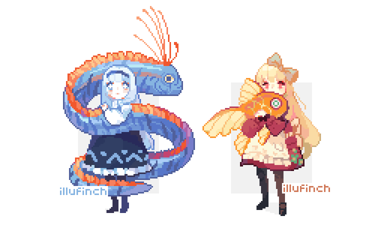 hold fish gently #pixelart #ドット絵
