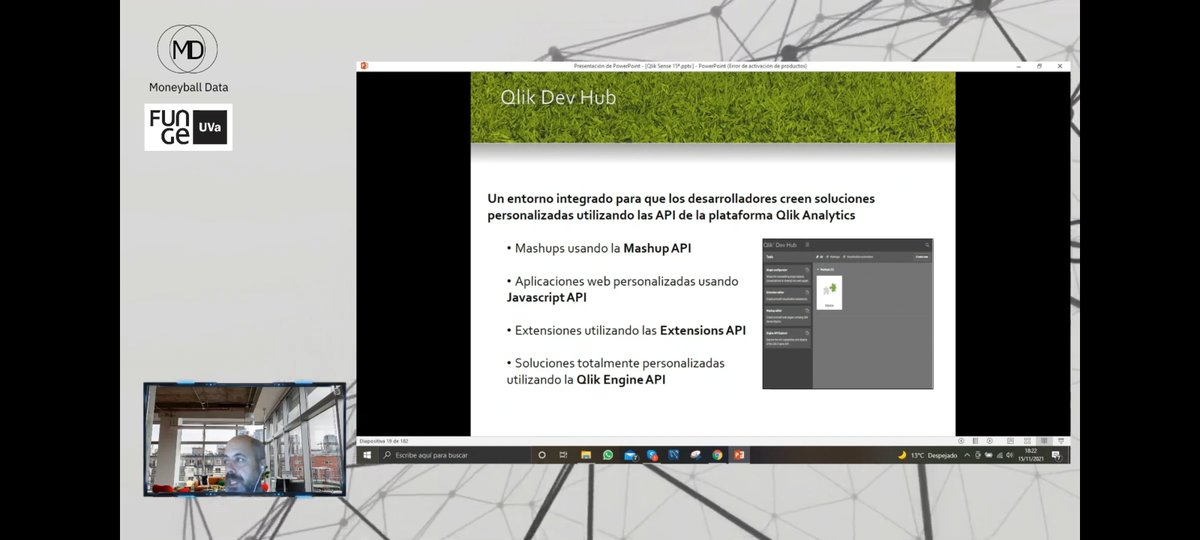 Fundacion_UVa's tweet photo. Aquí os dejamos la 6ª sesión del curso de #BigData aplicado al #deporte. La ponencia ha sido sobre la herramienta #BI #Qlik #streaming @QuintelaPablo analista programador en @Mercanza ⚽️🖥️ https://t.co/mhYdziZiwl