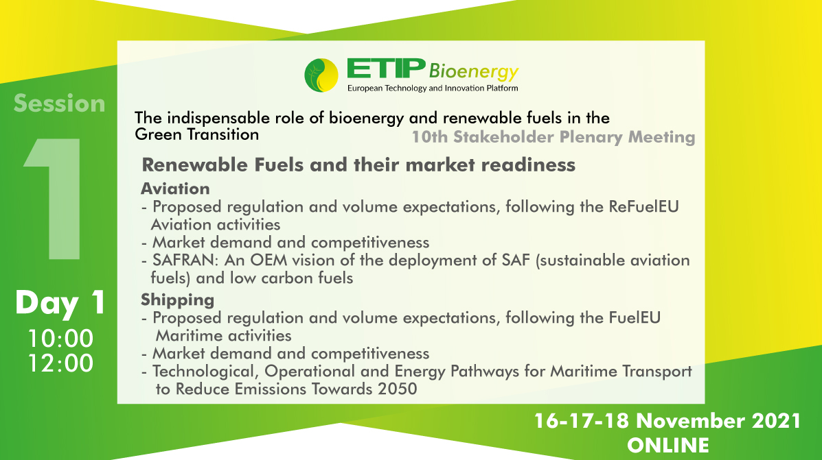 ETIP_Bioenergy's tweet photo. Today's #SPM10 schedule: a rich panel on the market readiness of #renewable #fuels and #bioenergy with focus on #aviation and #shipping sectors
📝Check for the agenda https://t.co/COU8trrRlK https://t.co/uwl5tBJ7wy