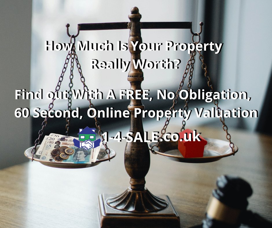 #Vendors Should Know What Their #Property Is Really Worth, Especially In These Changing Times. Get Your FREE, 60 Second, Online Instant Valuation With 1-4-Sale - Visit ow.ly/GNy950GJxzo
#EstateAgents #PropertyMarket #PropertyValuations #MarketValue