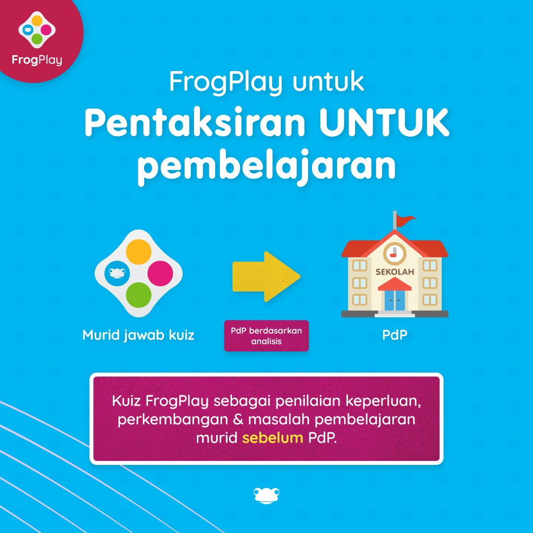 FrogAsia's tweet photo. Kuiz #FrogPlay pun boleh jadi pentaksiran! Kuiz FrogPlay boleh bantu murid kumpulan A &amp; B, sebagai bahan bantu mengajar dalam #PdP dan tugasan kelas penggiliran! Jom muat turun FrogPlay Mobile hari ini di Google Play Store dan Apple App Store! https://t.co/AvsUF45DhY