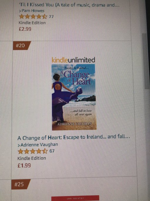 #tuesnews? Exciting times, my novel A Change of Heart sitting pretty at #20 in ⁦<a href="/AmazonUK/">Amazon.co.uk</a> 
⁩ charts in British &amp; Irish Drama &amp; Plays! #RomanticSuspense 
<a href="/RNATweets/">Romantic Novelists' Association</a>
 - rather chuffed!