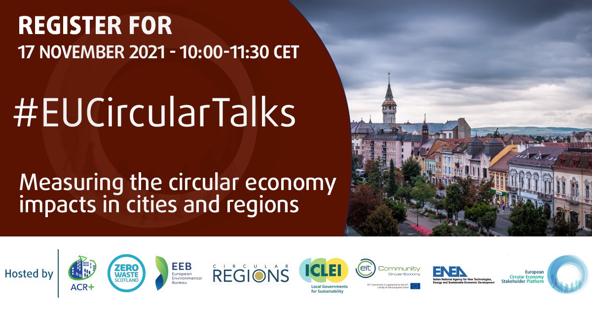 CEStakeholderEU's tweet photo. Last chance! Tomorrow📣#EUCircularTalks: The role of cities and regions in transitioning to #CircularEconomy 
💡How do we measure circular economy actions taken at local level?💡How can monitoring frameworks support local policy making? 17/11 @ 10 CET 👉 https://t.co/FEDmR763ac https://t.co/muXczlVszk