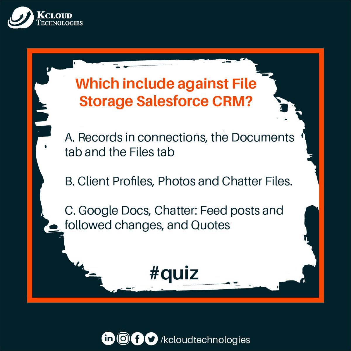 KcloudTech's tweet image. Starters for the day is here😁!

Let us know your answer in the comment section.

#tuesdayquiz #salesforcequiz #salesforceconsultingpartner #quiz #technology