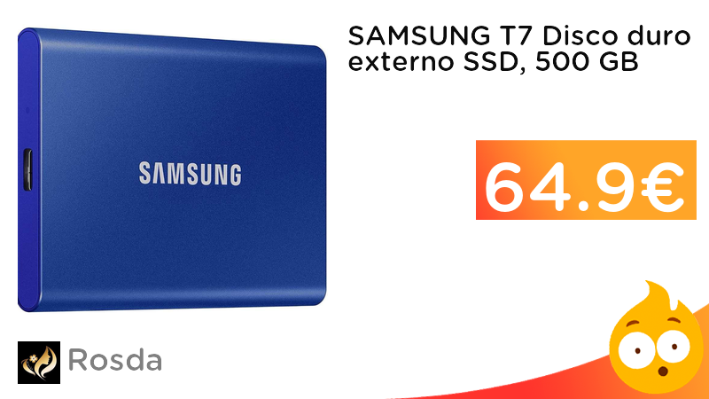 chollometro's tweet photo. Toma espacio y velocidad a precio de Chollo! SAMSUNG T7 Disco duro externo SSD, 500 GB ➡️ https://t.co/nCWc8Zkdti https://t.co/YIfqcvakGo