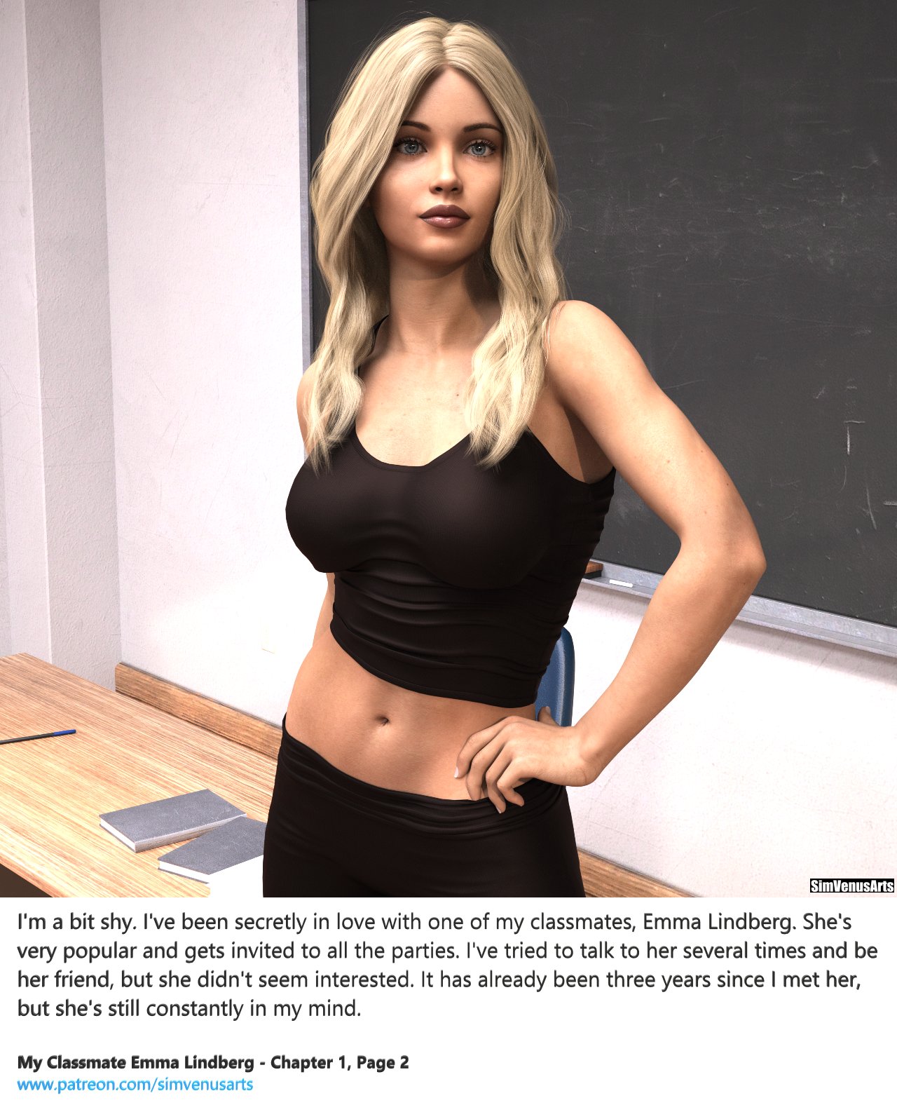 SimVenusArts on X: My Classmate Emma Lindberg - Chapter 1, Page 2  #3dartwork #3dmodeling #DAZ3D #DazStudio #3Dcg #GraphicNovel #girl  t.coiDSdjmQSIt  X