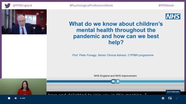 Are you joining us for  DAY 2 of #PPNWeek? Great talk by Prof Peter Fonagy to kick off the morning session, answering an extremely important question: Children’s and Young Peoples’ mental health in the pandemic – how can we help? LIVE🔴 ppn2021.com/programme @PPNEngland