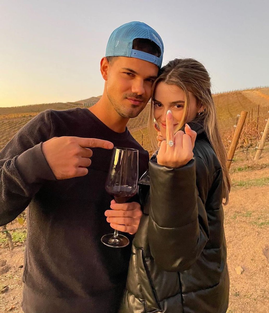 Missguided's tweet photo. It’s hard to see someone living your teenage dream 🥲 Congrats to the future Mr and Mrs Taylor Lautner 💍✨💕 #missguided https://t.co/hlrJp6P2Mx