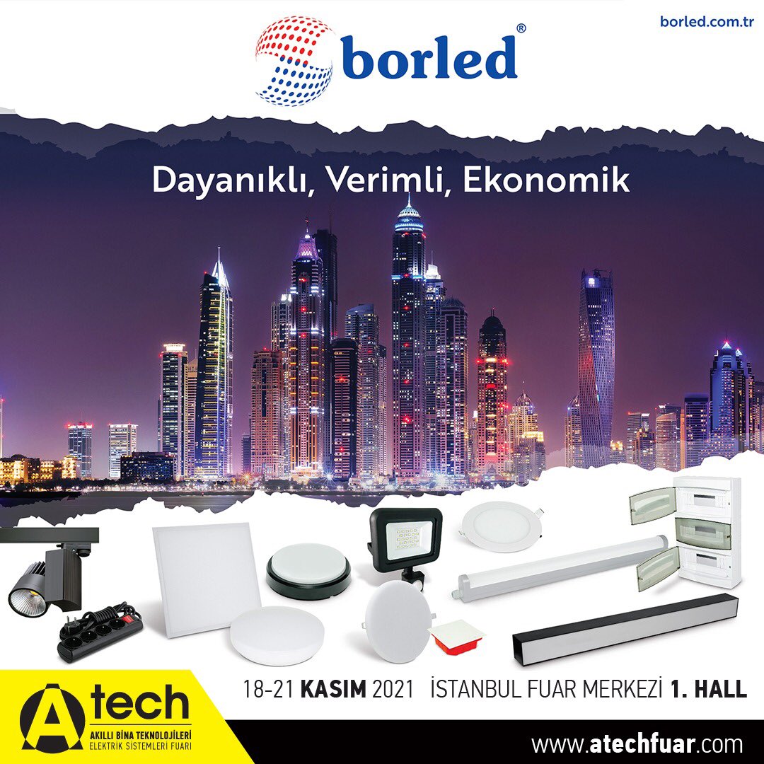 Borled_TR's tweet photo. A-Tech Akıllı Bina Teknolojileri ve Elektrik Sistemleri Fuarı'nda sizleri standımızda görmekten mutluluk duyarız.
18 - 21 Kasım İstanbul Fuar Merkezi - 1. Hall / Stand No: E-A2
#istanbulexpocenter #borsan #borled #borsancavi #atech #atechfuari #led #kablo #aydınlatma #lighting https://t.co/KnICSJlmeo