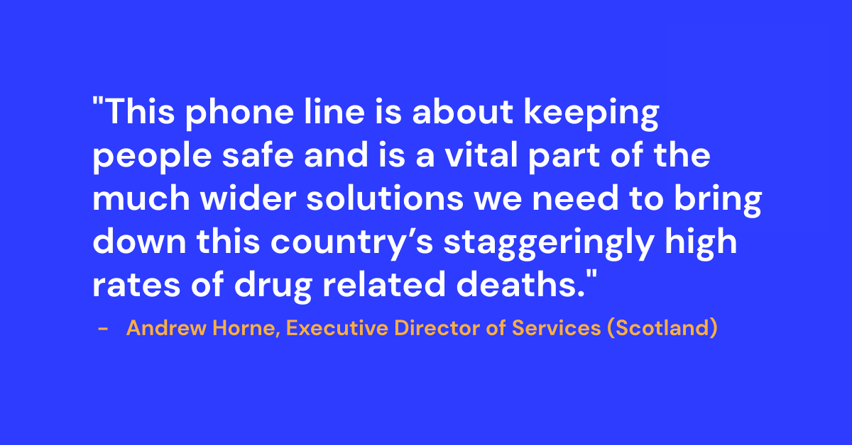 WeAreWithYou's tweet photo. Drug-related deaths in Scotland are 3.5x higher than that of the UK as a whole. That's why we're launching ‘Never Use Alone’- a new phone line backed &amp; funded by the Scottish government- to mitigate the often deadly risks associated with using drugs alone.
https://t.co/ZwW6W5Mm1c https://t.co/dd27da7ZY8