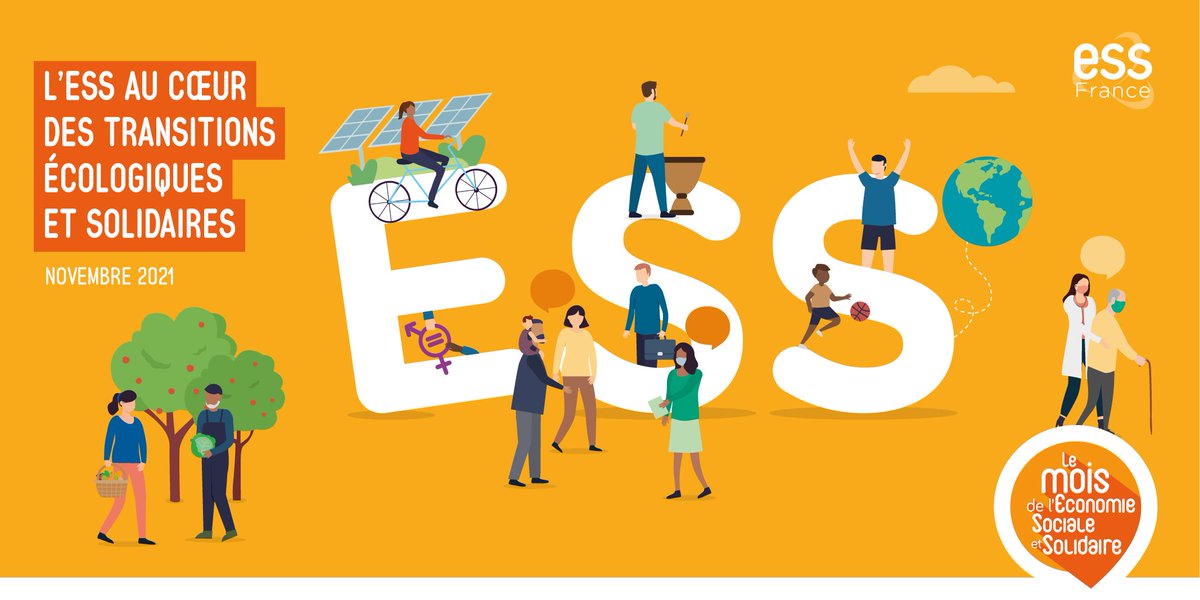 💡 Novembre 2021 : C’est le mois de l’Economie Sociale et Solidaire ! C’est l’occasion de découvrir ce que cette forme d’économie peut apporter à notre société tournée vers un monde plus écologique et solidaire. #MoisESS2021 #ESS #environnement