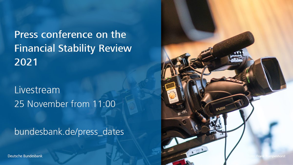 bundesbank's tweet photo. On 25 November the Bundesbank publishes this year's #FinancialStabilityReview. The findings of the report will be presented by #ClaudiaBuch and Joachim #Wuermeling at a virtual press conference. Follow the conference live: https://t.co/iueil60YzO https://t.co/MEaWyCnhE4