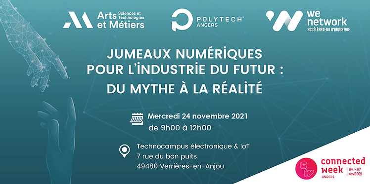 Première conférence de la #ConnectedWeek sur la notion des jumeaux numériques et comment l'industrie peut-elle en tirer profit.

<a href="/Polytech_Angers/">Polytech Angers</a> , <a href="/ArtsetMetiers_/">Arts et Métiers - ENSAM</a> &amp; <a href="/WeNetwork_/">We Network</a>  apporteront des éléments pour vous aiguiller sur le sujet.

#tech #intelligenceartificielle #angers