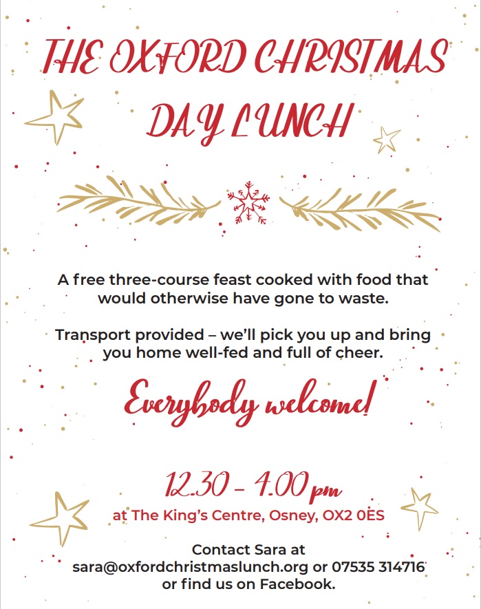 This wonderful event is happening again this Christmas.
#oxfordchristmaslunch